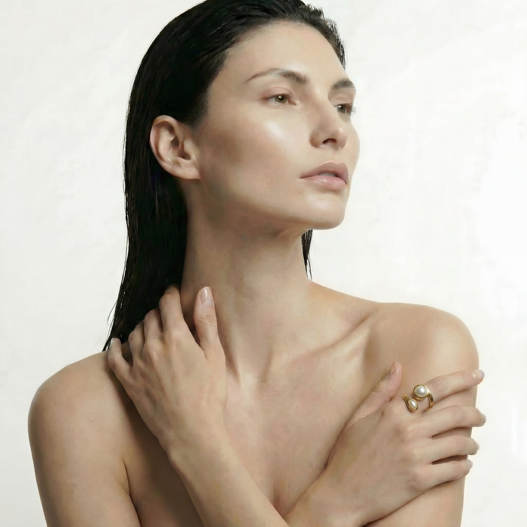 Courbe Perle Ring